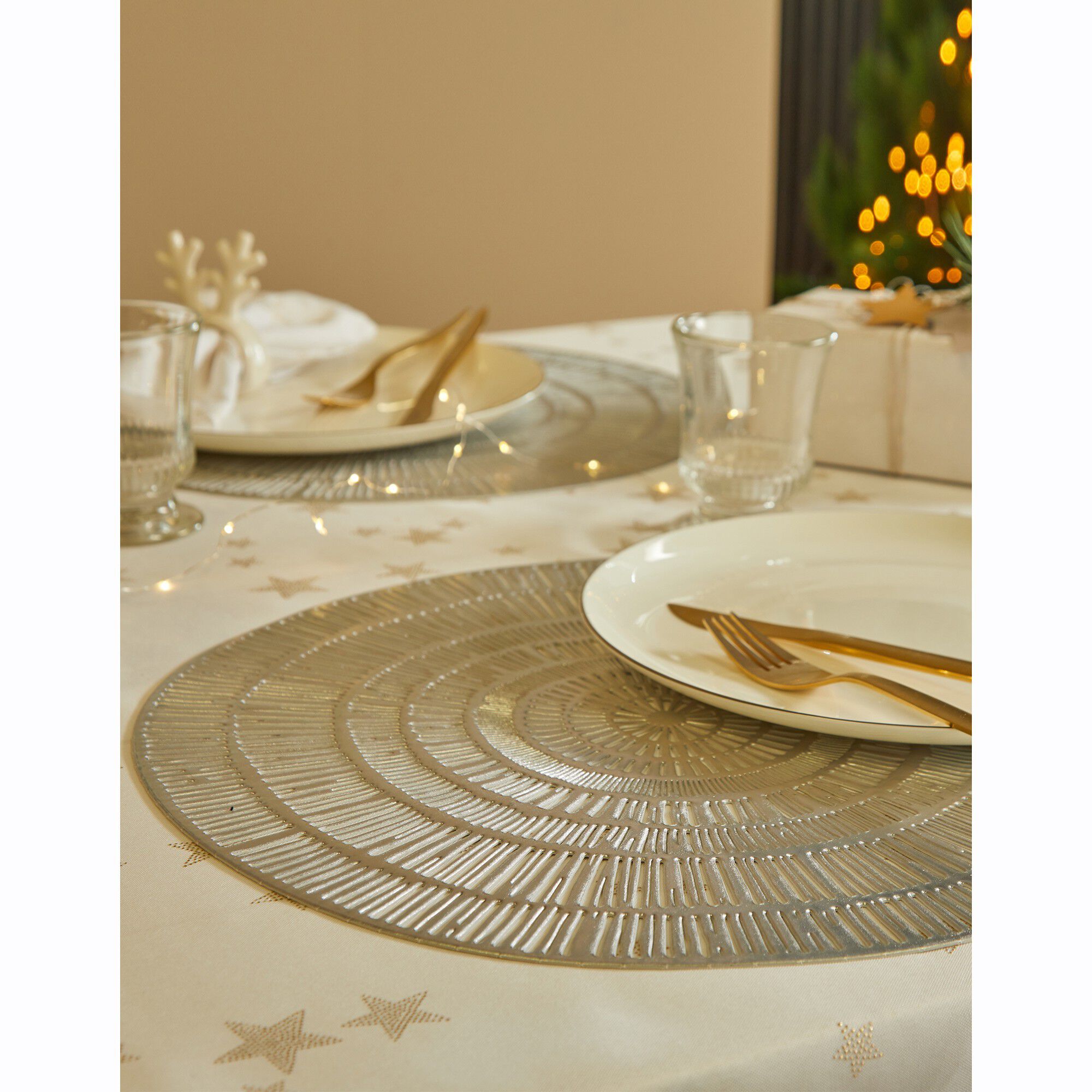 Lot de 2 sets de tables métallisés