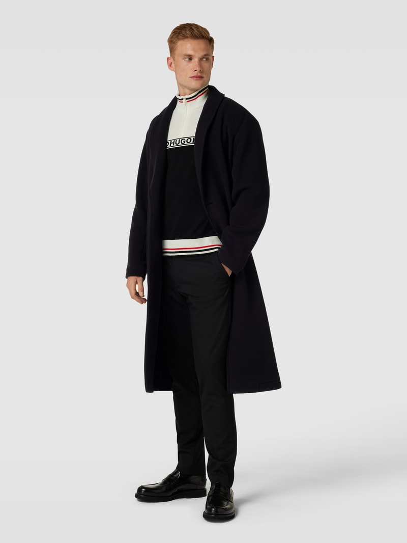 Kurzmantel mit Bindegürtel Modell 'Marwan' in schwarz