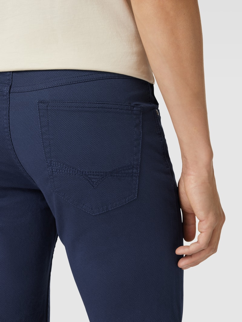 Stoffhose mit Strukturmuster in marineblau