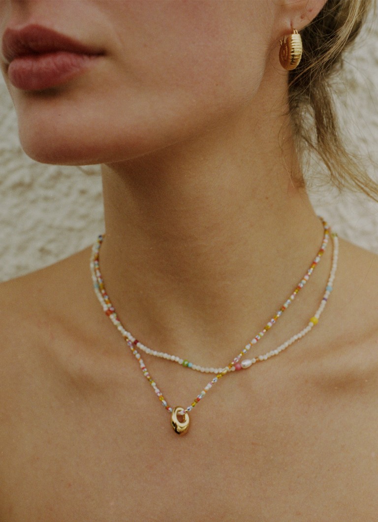 ANNI LU Piccolo beaded necklace gold plated