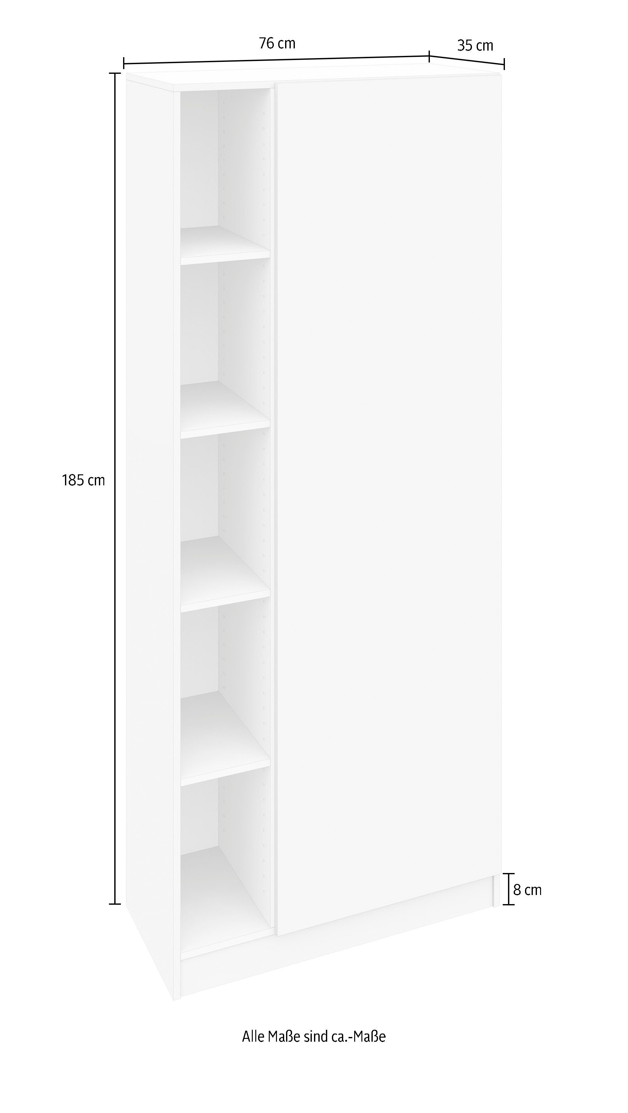 borchardt Möbel Aktenschrank Wallis moderner Mehrzweckschrank mit Push-to-Open-Funktion