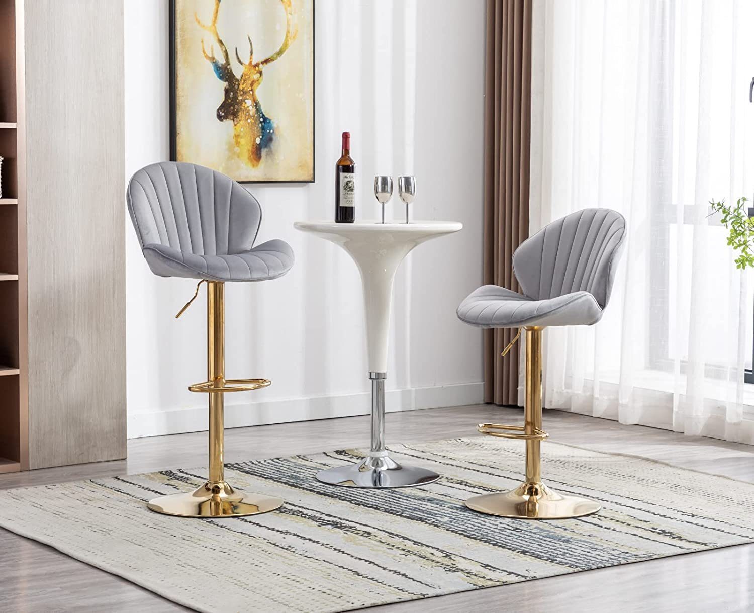 WAHSON OFFICE CHAIRS Barhocker 2er Set Barstuhl Bistrohocker mit Lehne