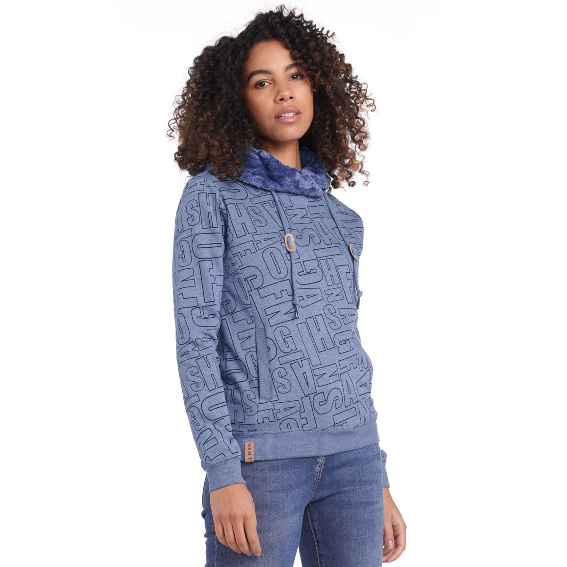 Damen Sweatshirt mit Schalkragen