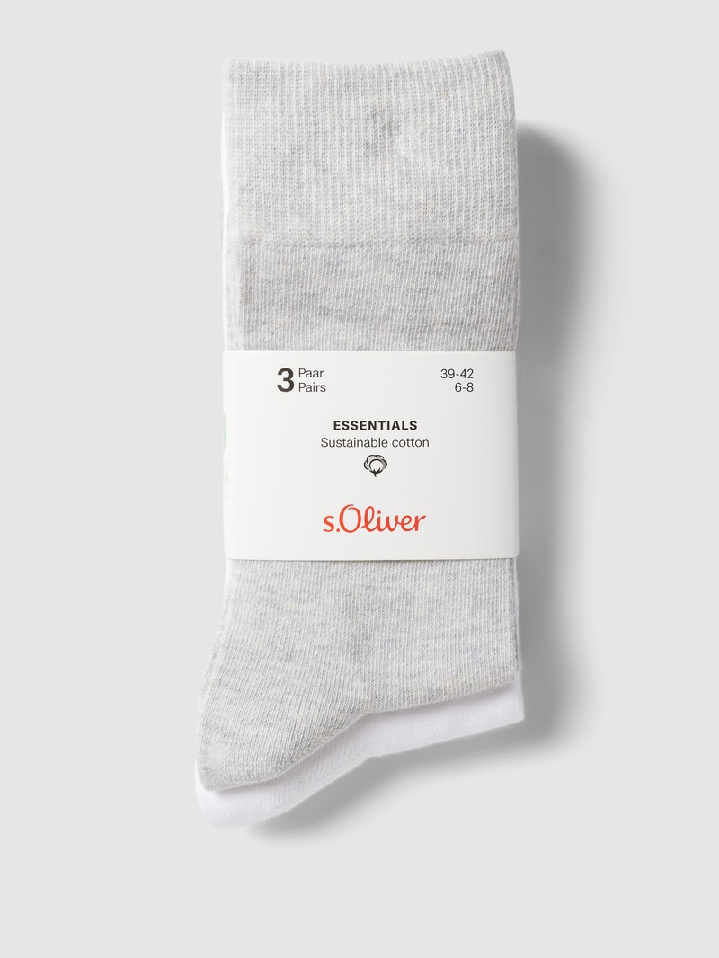 Socken mit Stretch-Anteil im 3er-Pack in weiß