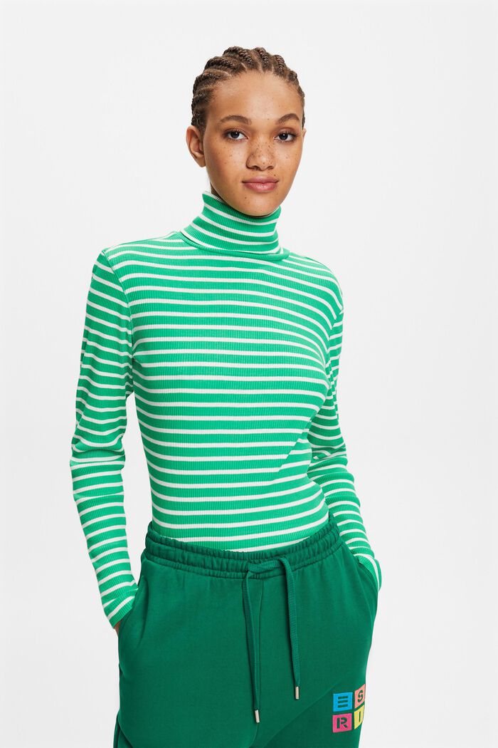 Gestreiftes Longsleeve mit Rollkragen