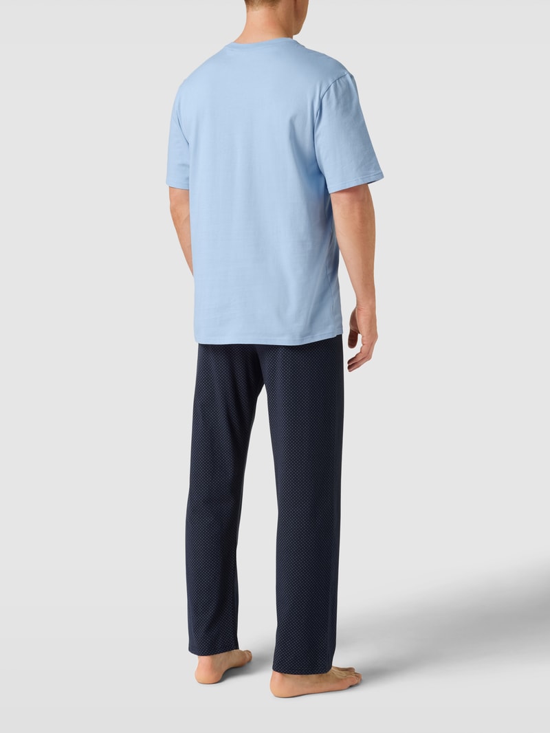 Pyjama aus Baumwolle Modell 'Essentials Nightwear' in hellblau