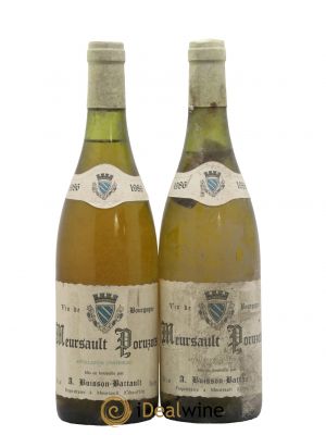 Meursault 1er Cru Poruzots Domaine Buisson Battault 1986 - Lot de 2 Bouteilles