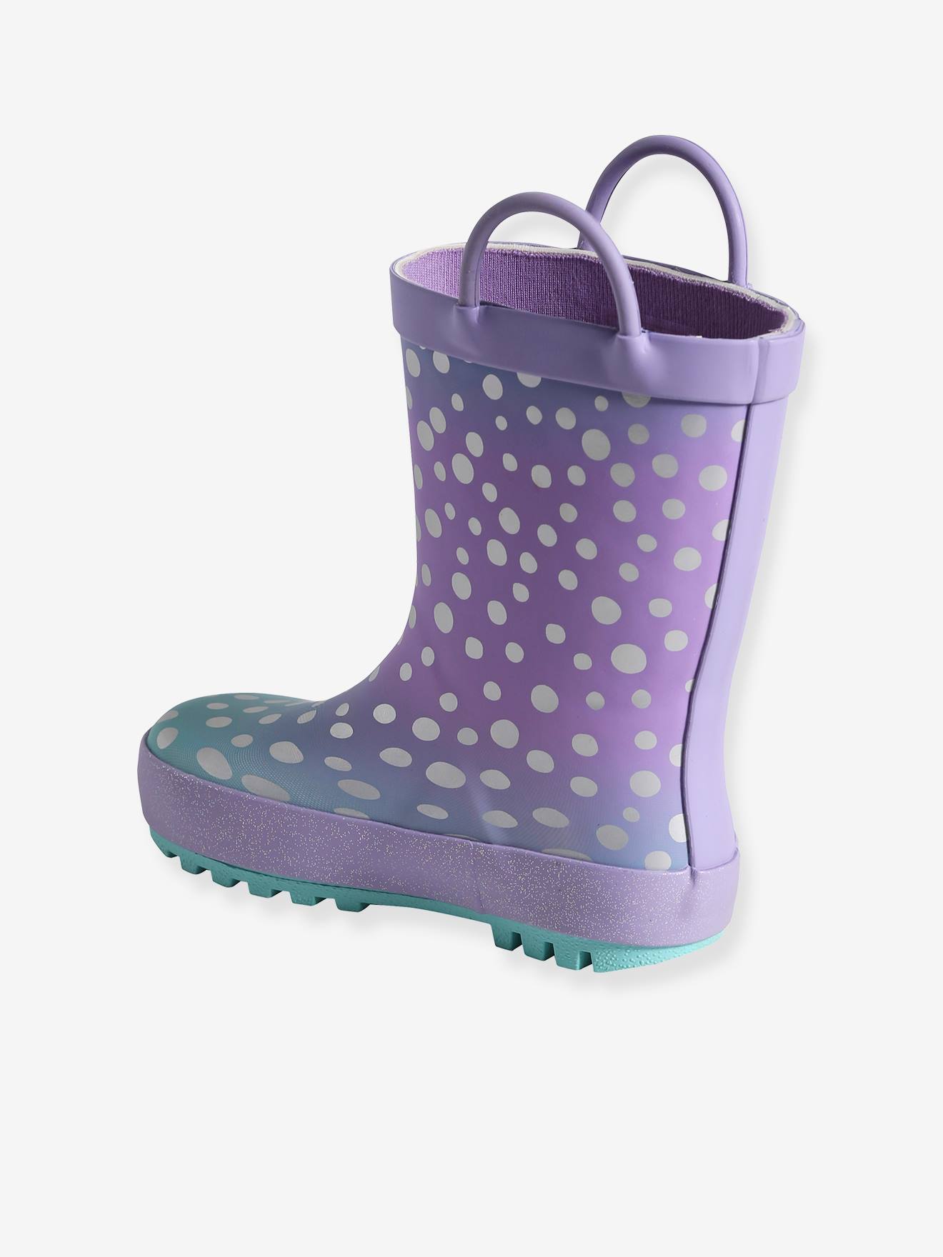 Vertbaudet Kinder Gummistiefel - violett bedruckt