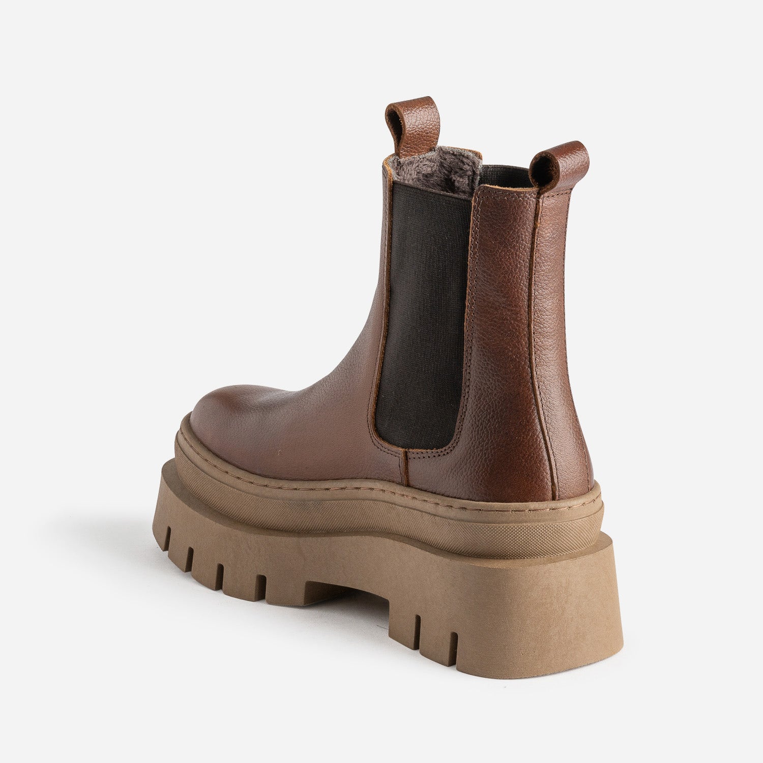 Chelsea boots TEXTO marron cuir éco-conçu maxi crans