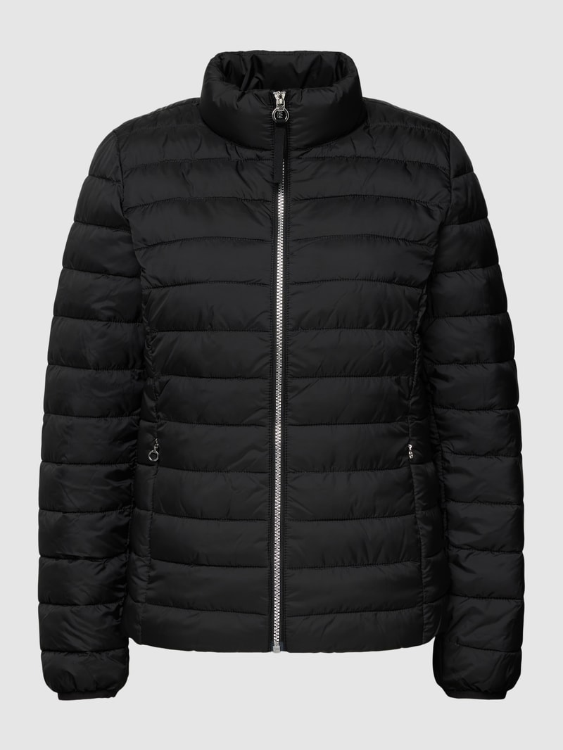 Steppjacke mit Stehkragen in schwarz