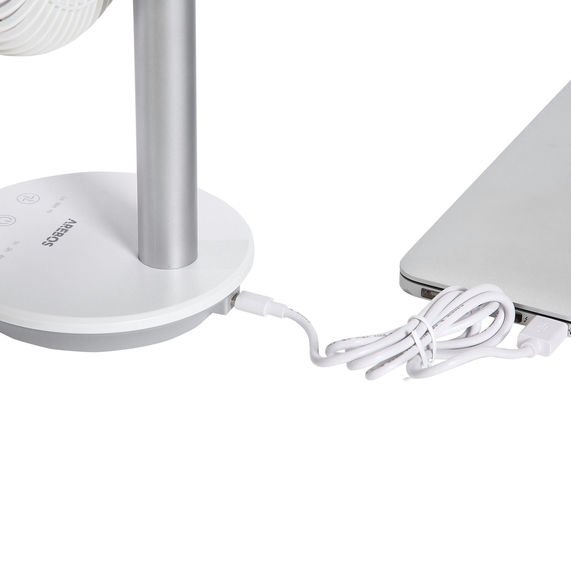 Arebos Tischventilator USB-Tischventilator mit Timer, wiederaufladbarer 2500 mAh