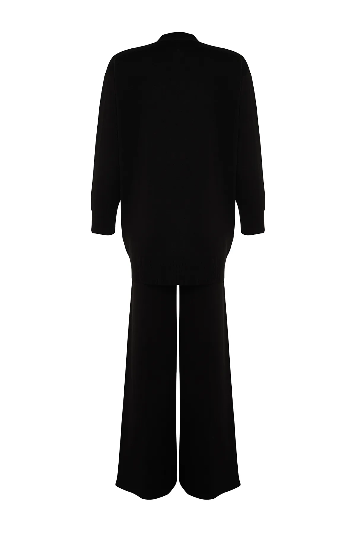 Trendyol Modest  Schwarzes Set aus Strickjacke und Hose mit Schmucksteinen, Oberteil und Unterteil TCTAW24US00079