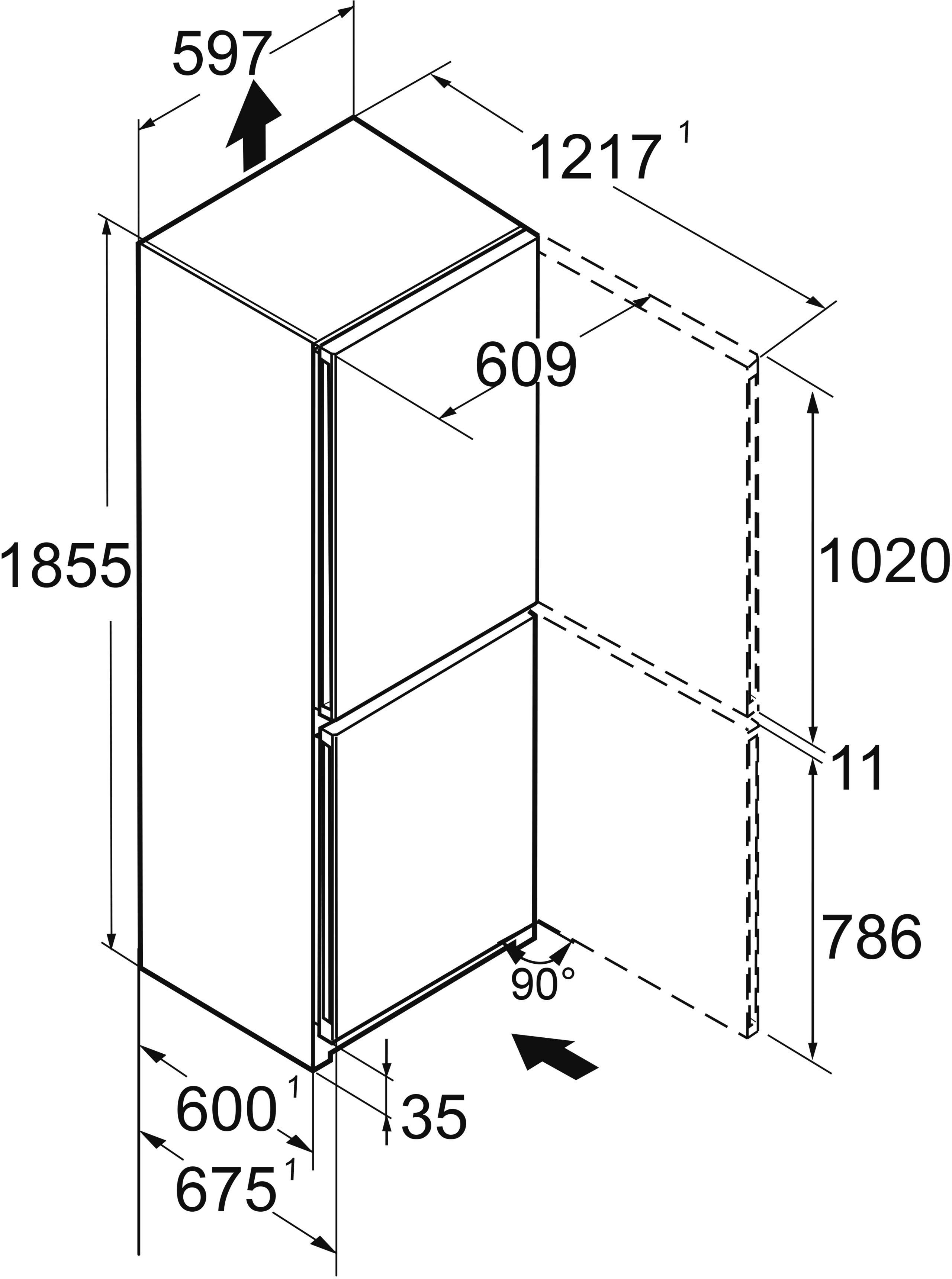 Liebherr Kühl-/Gefrierkombination CBNsdc 5733_994877351, 201,5 cm hoch, 59,7 cm breit