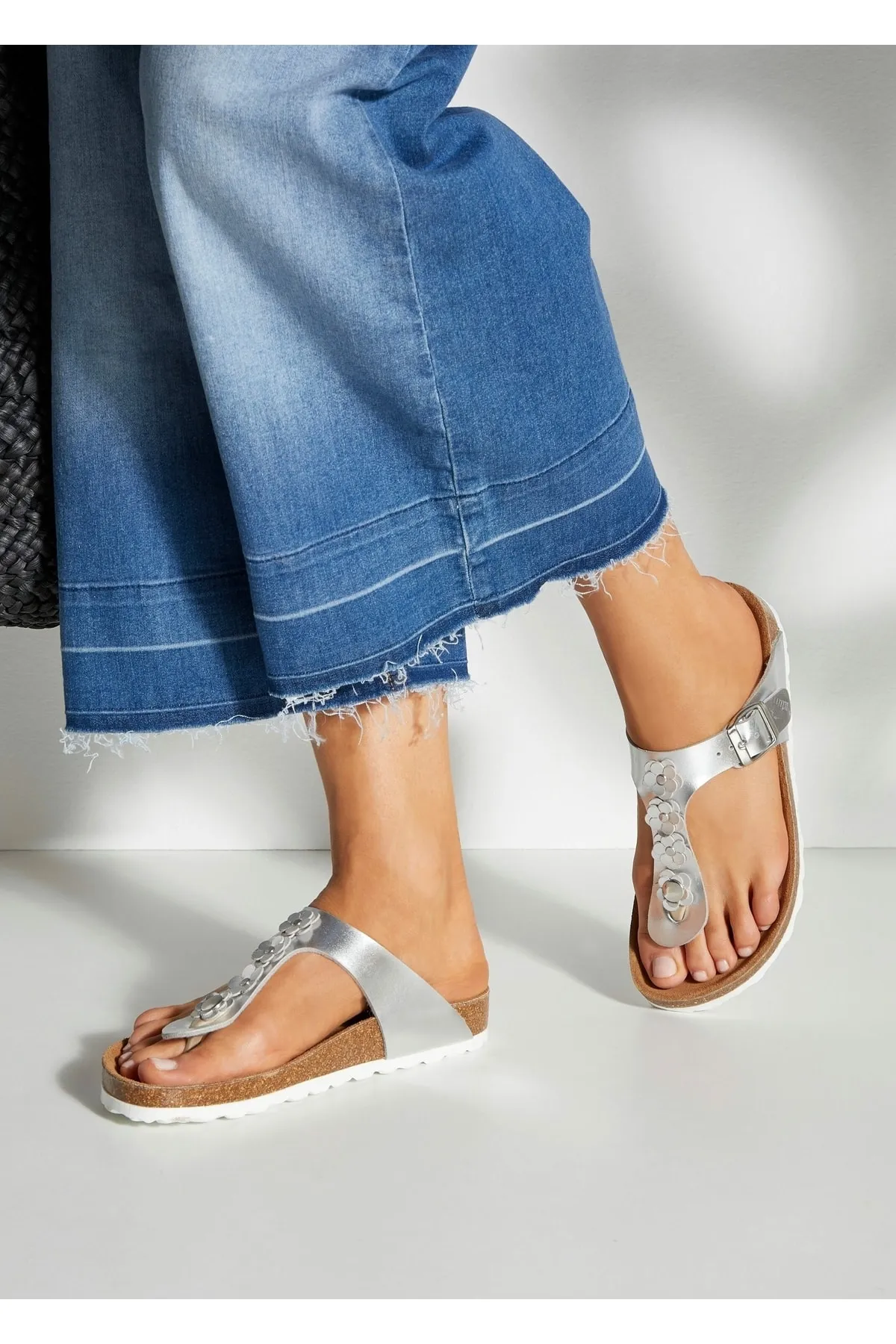LASCANA  Sandalette - Weiß - Flacher Absatz