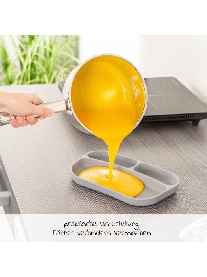 MiaMia Esslern-Teller aus Silikon 2er Pack - Grau in grau günstig kaufen onesize