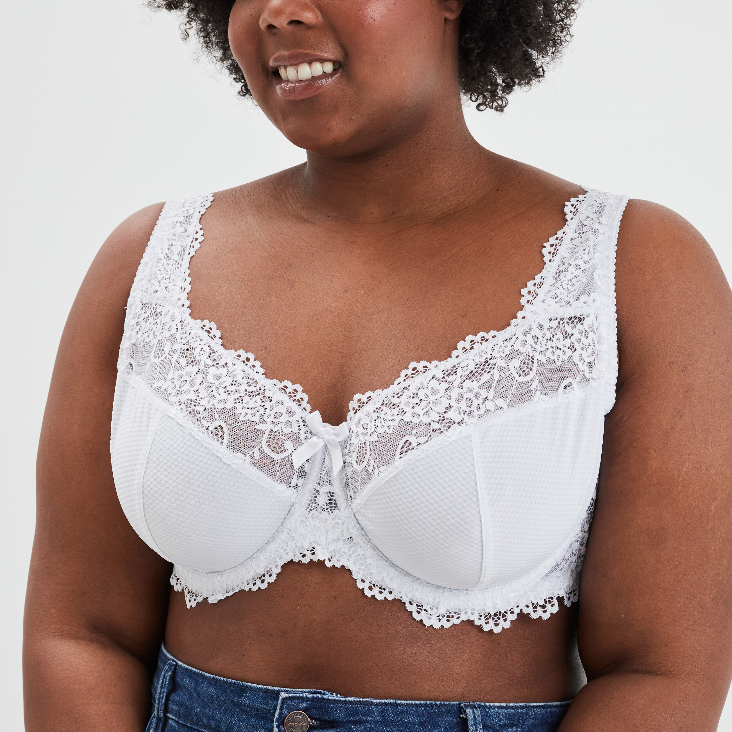 Soutien-gorge corbeille dentelle blanc femme grande taille | La Halle