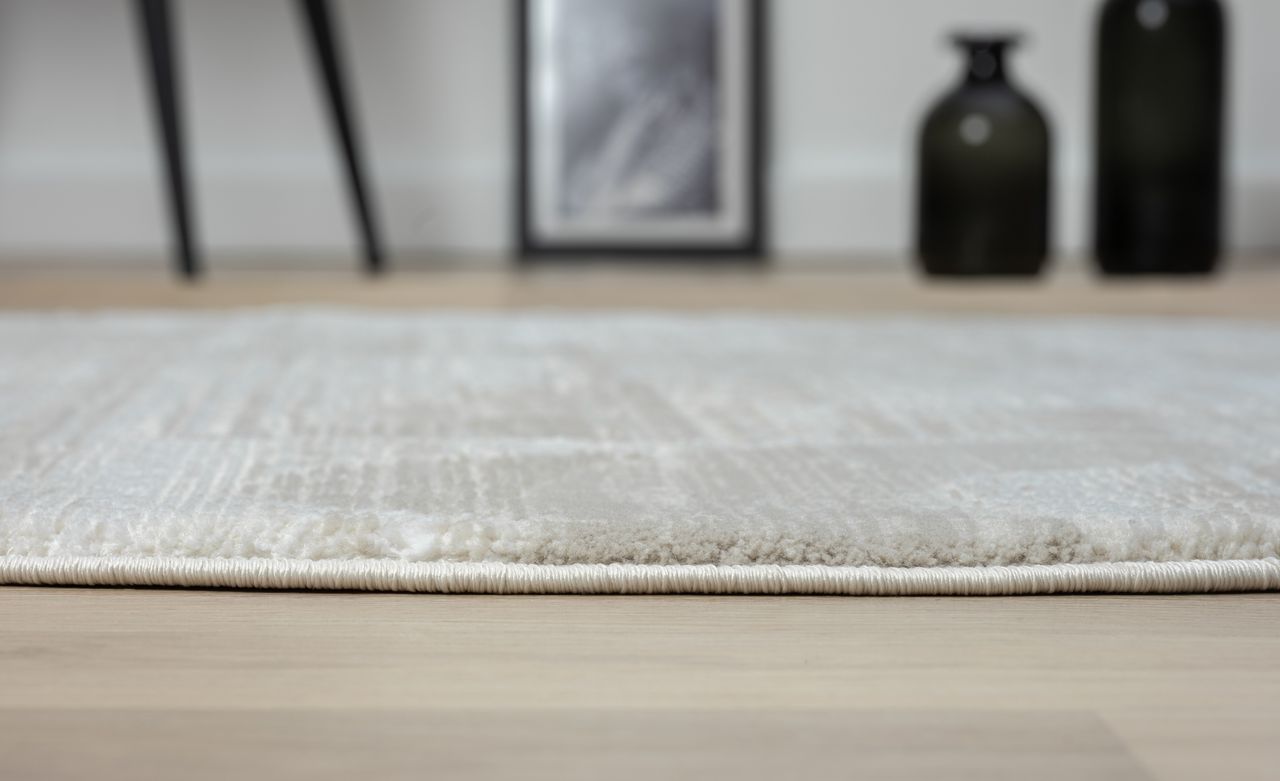 MyFlair Teppich Violet, 120cm x 120cm, Farbe Beige, rund, Florhöhe 10mm