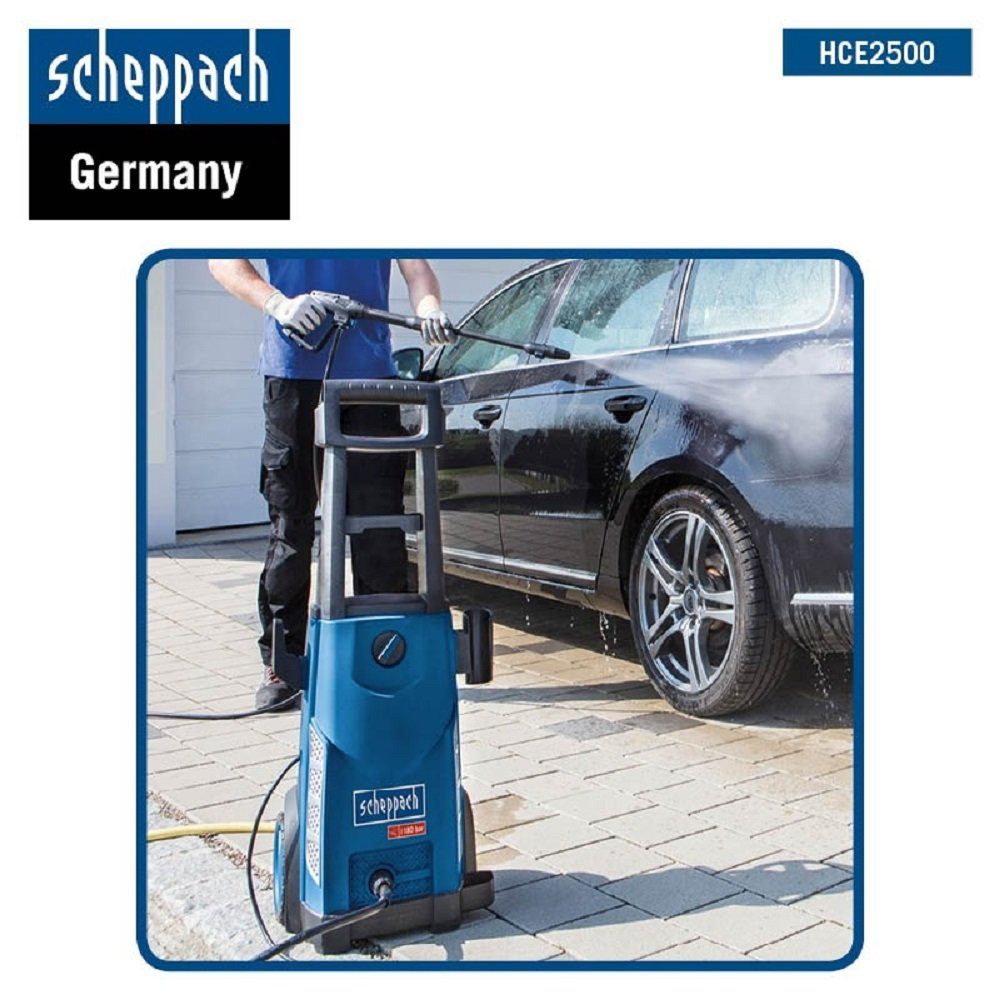 Scheppach Hochdruckreiniger Hochdruckreiniger HCE2500 SE inkl.10-teiliges Set, (10 tlg), Ideal für den mobilen Einsatz