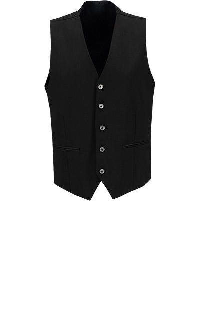 HECHTER PARIS, Anzug mit Weste, Shape Fit, Schurwoll-Stretch, schwarz