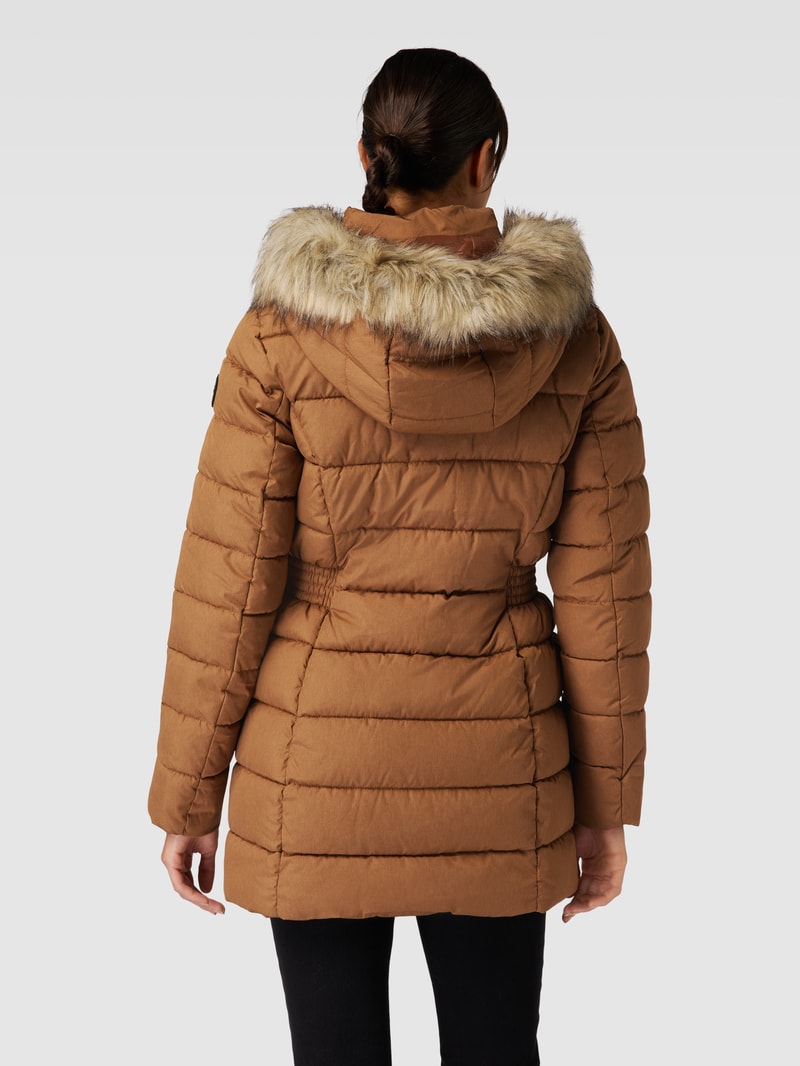 Steppmantel mit Kunstfellbesatz Modell 'NEWLUNA' in camel