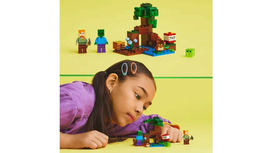 LEGO Minecraft 21240 Das Sumpfabenteuer, Spielzeug mit Figuren