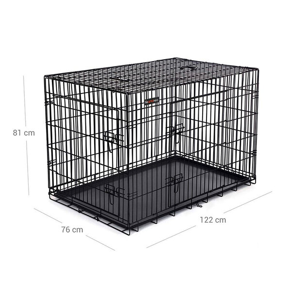 Hundekäfig klappbar, mit 2 Türen