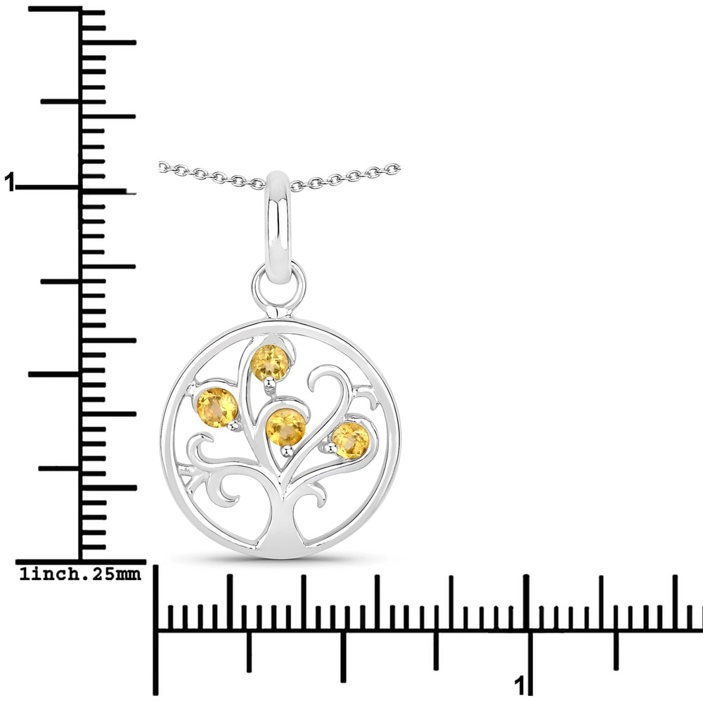 Rafaela Donata Chaîne Tree of Life Argent sterling Citrine en Argent Bijoux