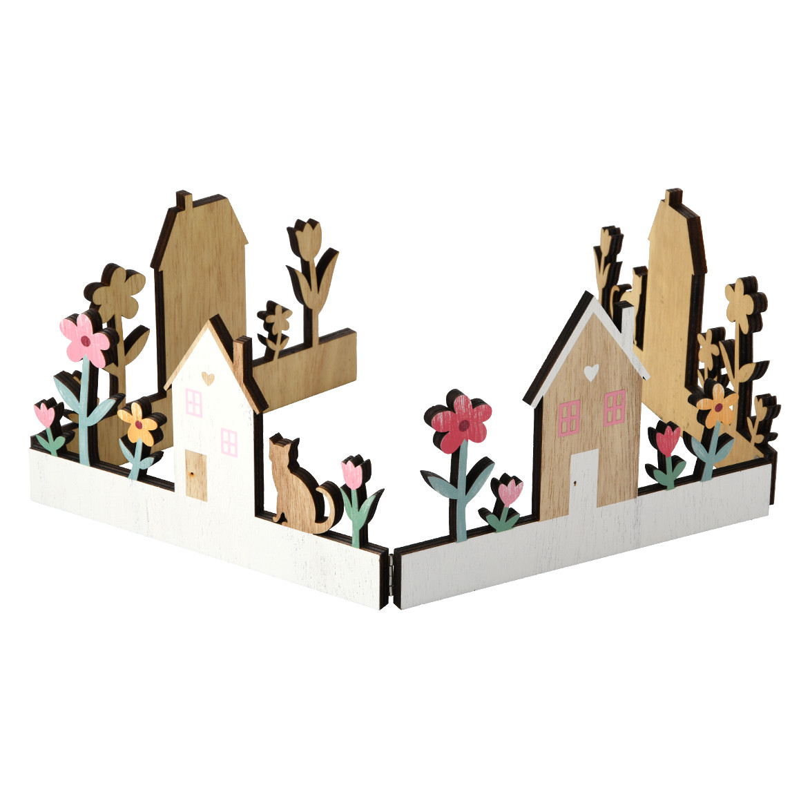 Faltbarer Deko-Aufsteller Haus & Blumen
