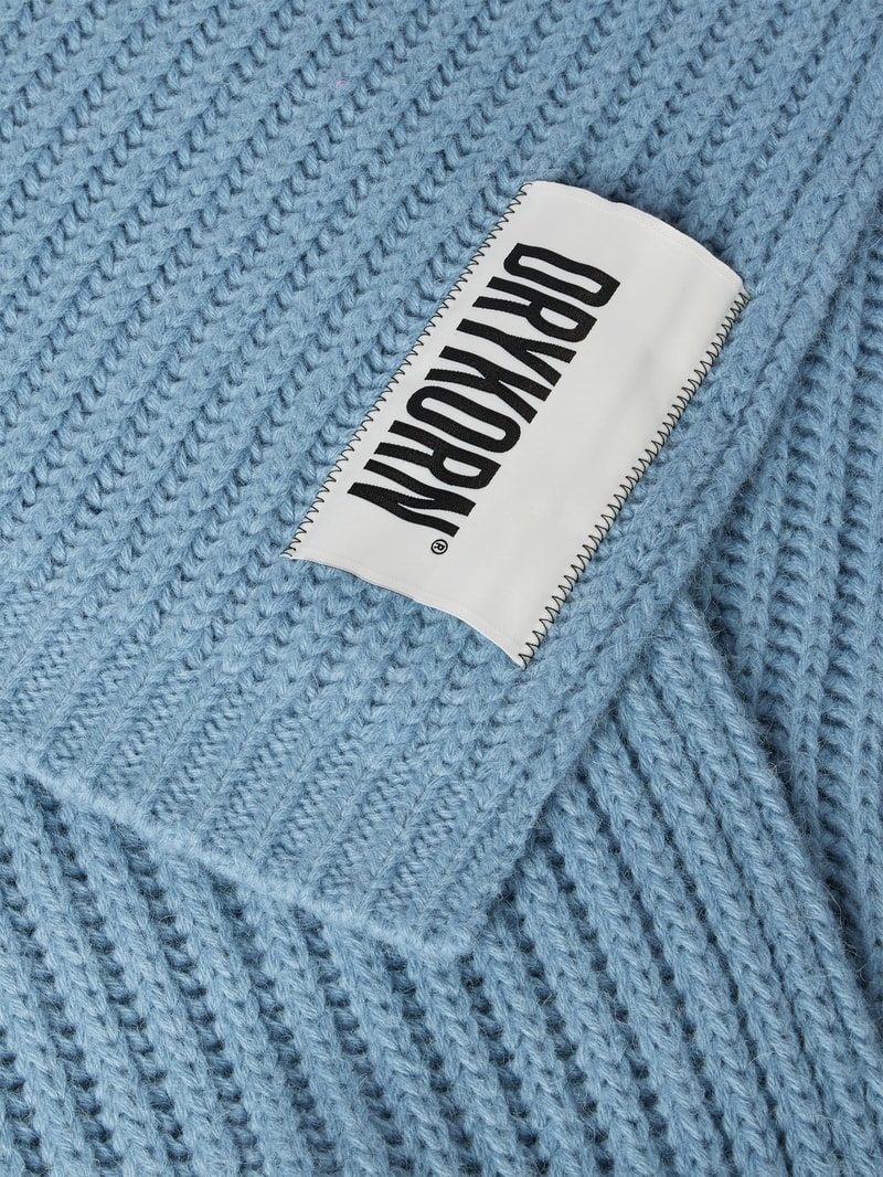 Schal mit Label-Detail Modell 'CRONICA' in rauchblau