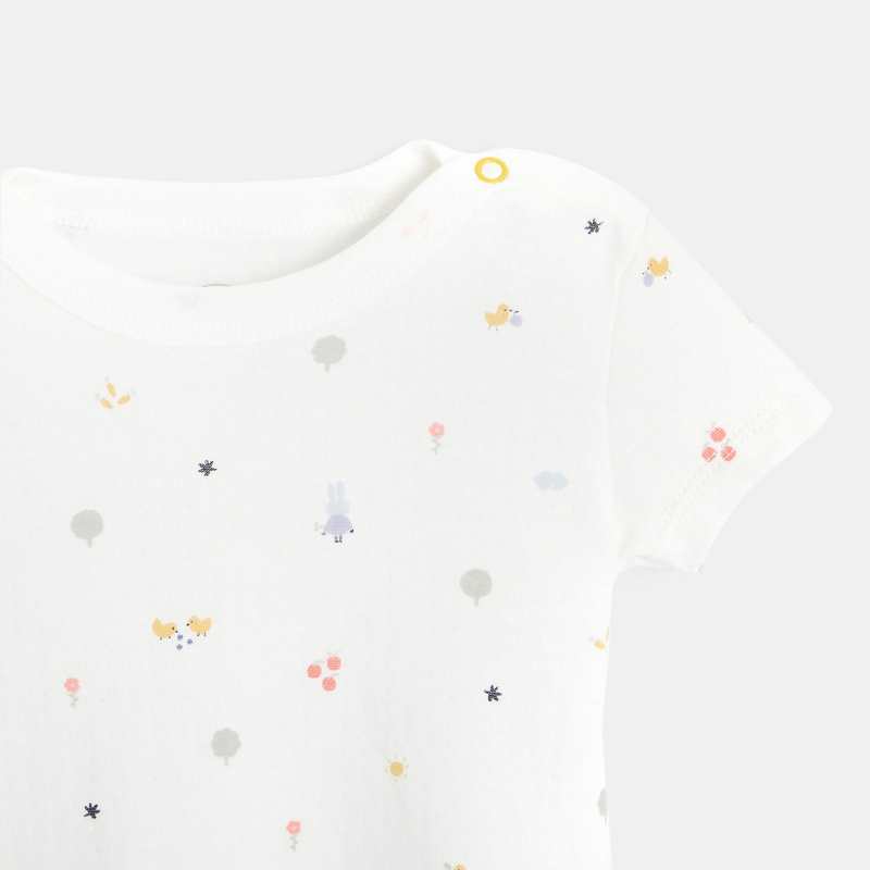 T-shirt bébé en maille tubique bio beige Absorba