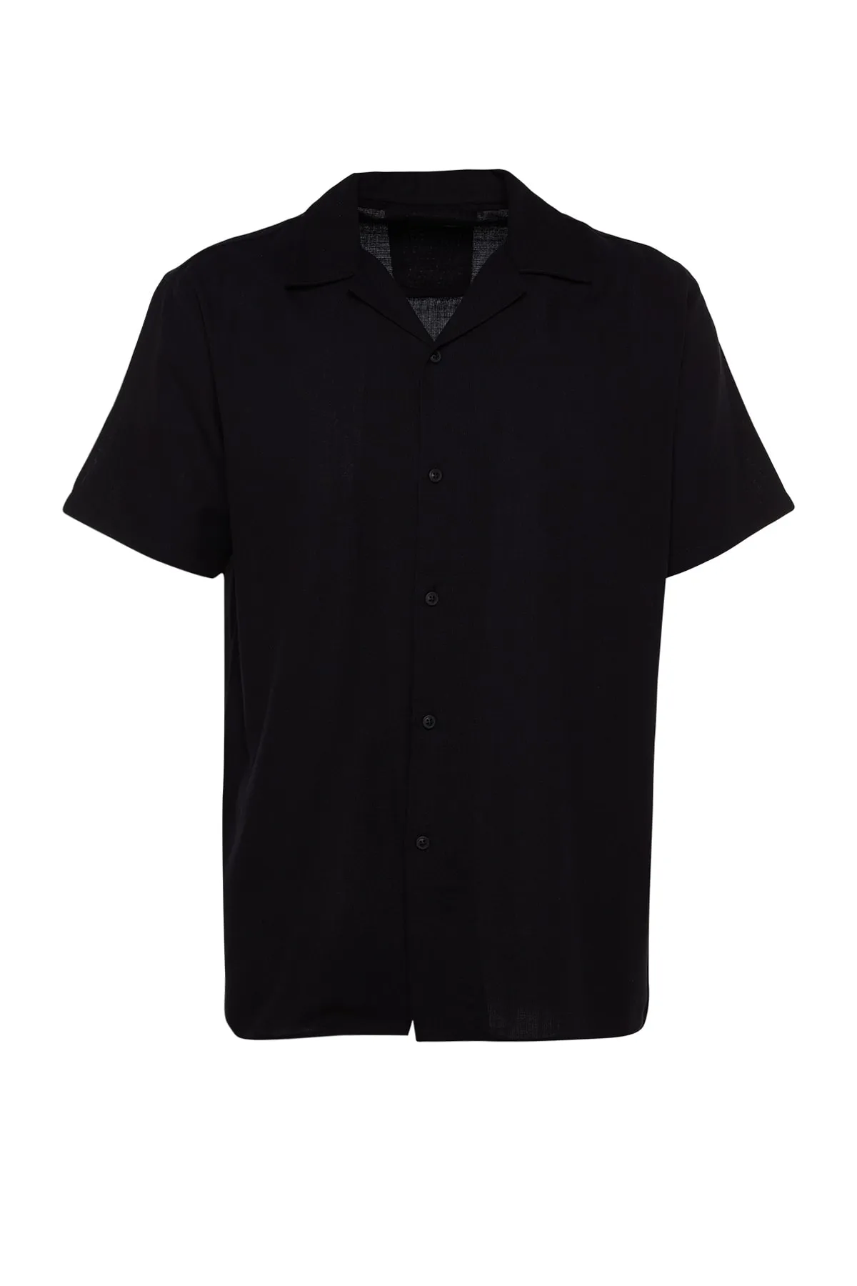 Trendyol Collection  Schwarzes Unisex-Kurzarmhemd mit entspannter Passform TMNSS23GO00064