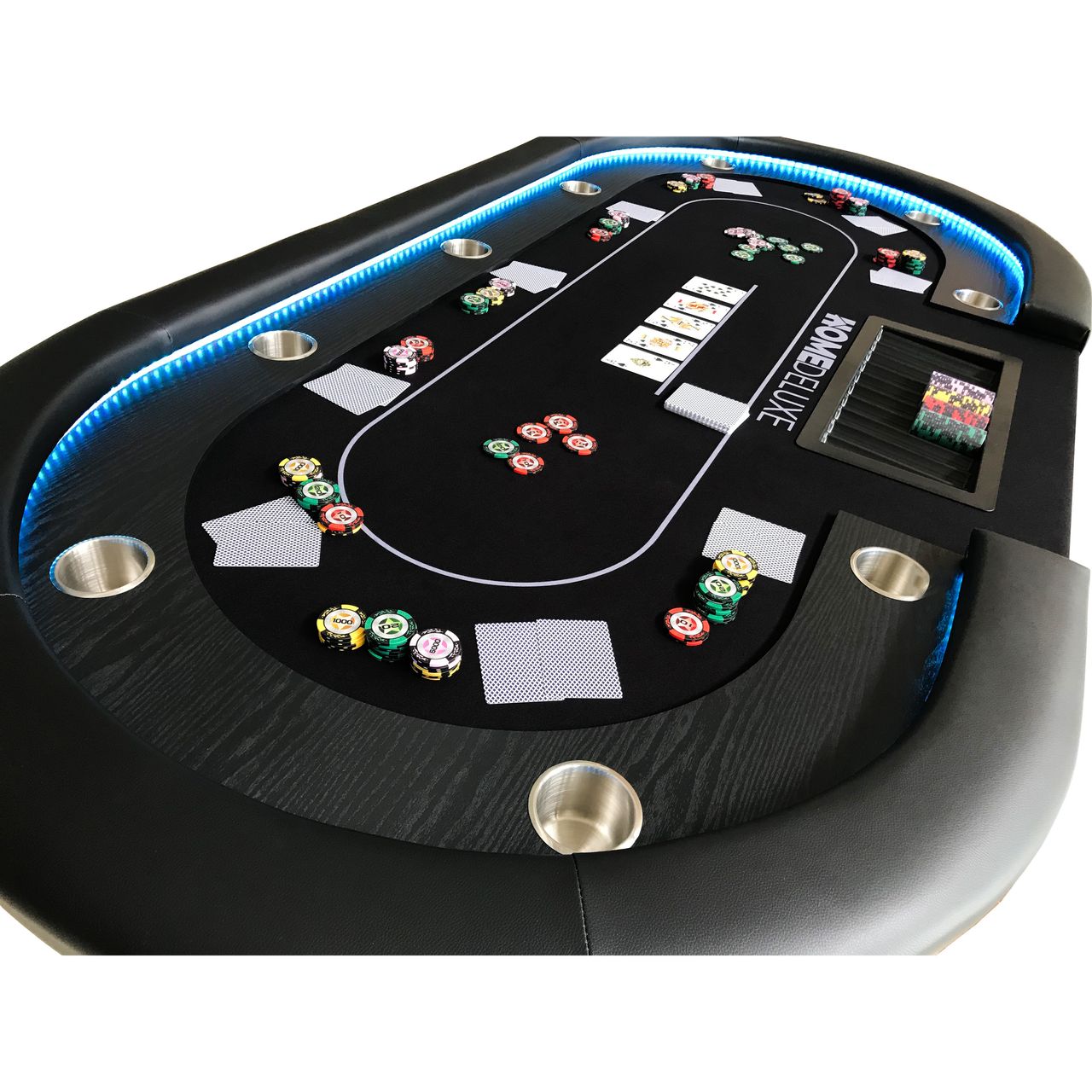 Home Deluxe LED Pokertisch FULL HOUSE