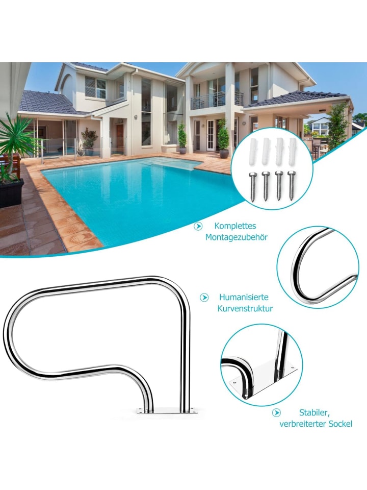 COSTWAY Pool Handlauf in Silber günstig kaufen onesize
