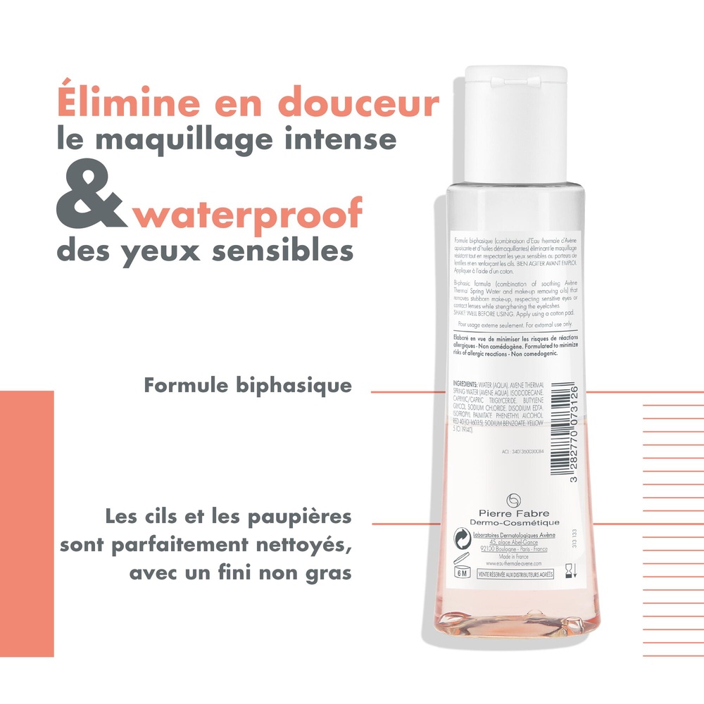 Avène Les essentiels Démaquillant Yeux  bi-pha sé 125ml Démaquillant bi-phasé