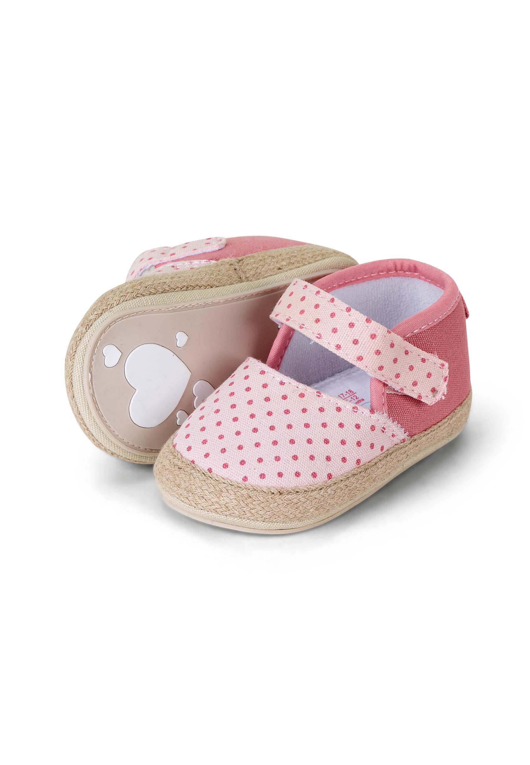 Baby Ballerina aus Canvas und Baumwollstoff Punkte