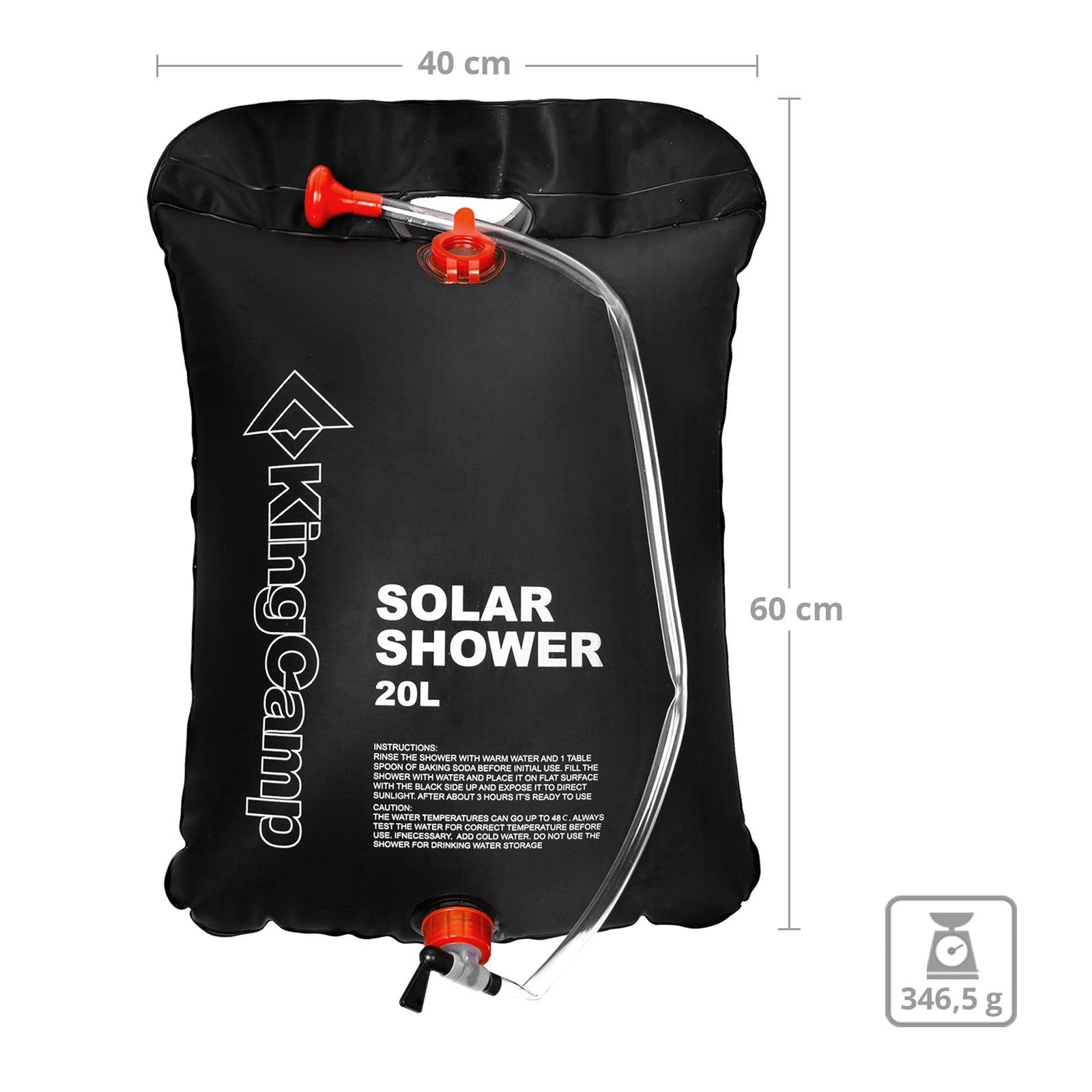KingCamp Solardusche 20 L Solardusche Camping Outdoor, Garten Reise Dusche Solar Shower