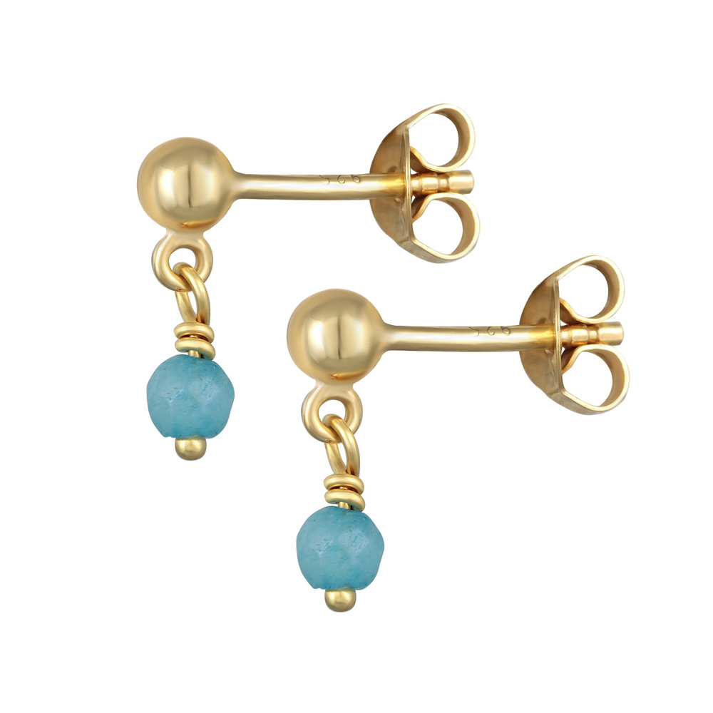 Elli Elli Boucles d'Oreilles Femmes pendentif d'oreilles boule avec perles d'agate en  Boucles d'oreilles