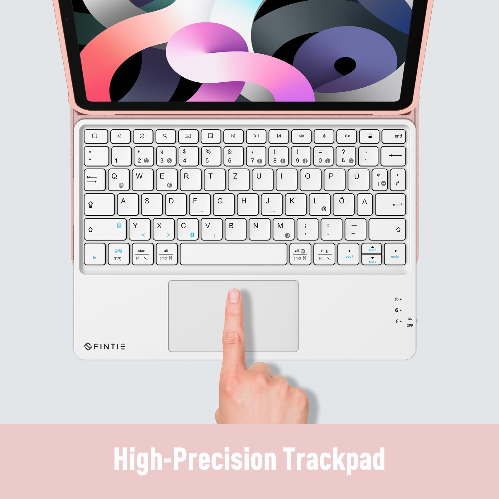 Fintie Tablet-Hülle Tastatur Hülle für iPad Air 5. Generation 2022 / iPad Air 4. Generation 2020, iPad Air 10.9 Hülle mit Tastatur, Deutscher Tastatur mit Touchpad Magnetisch Abnehmbarer Keyboard