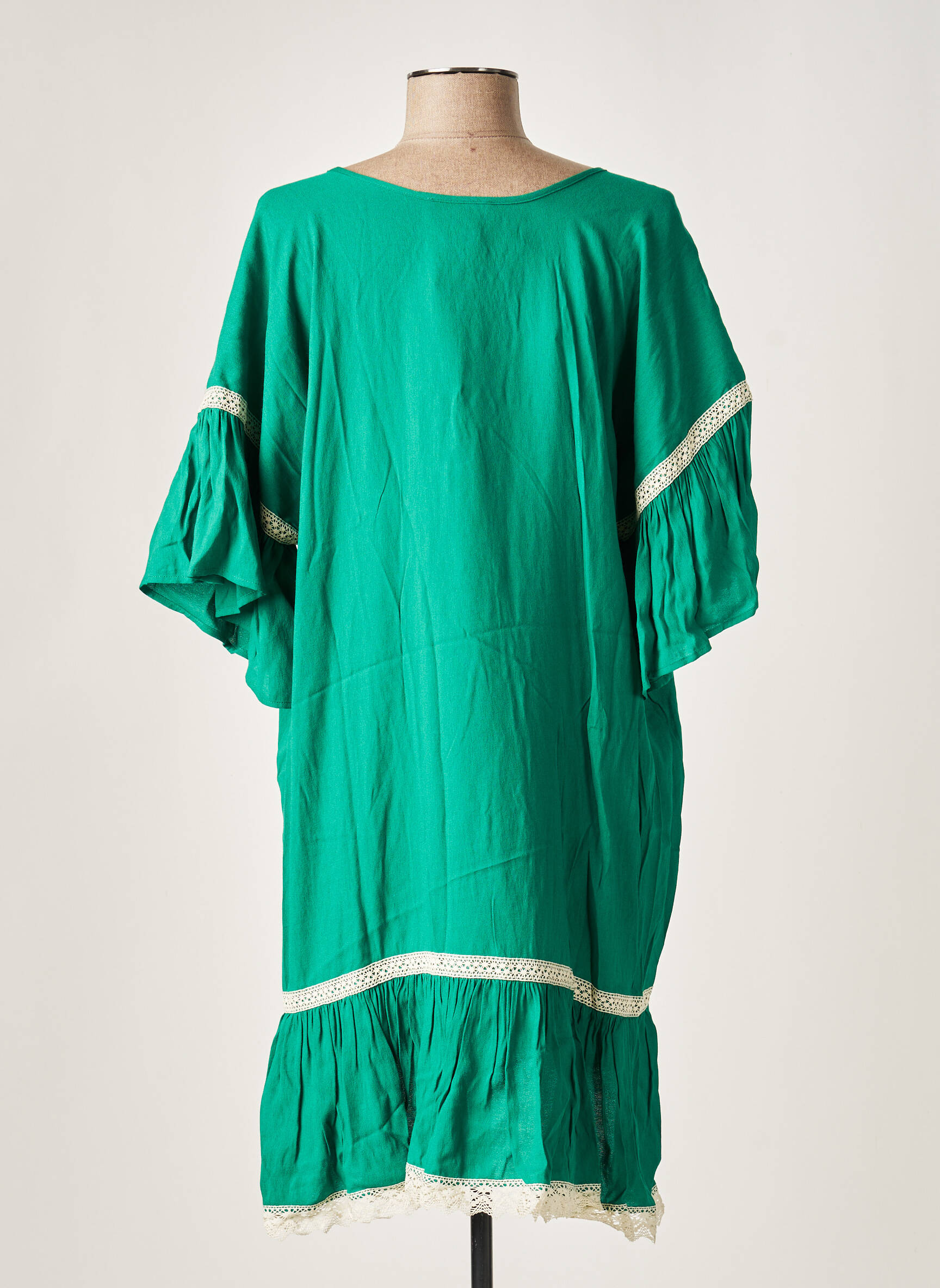Nathalie Chaize Tuniquemanchecourte Femme couleur vert