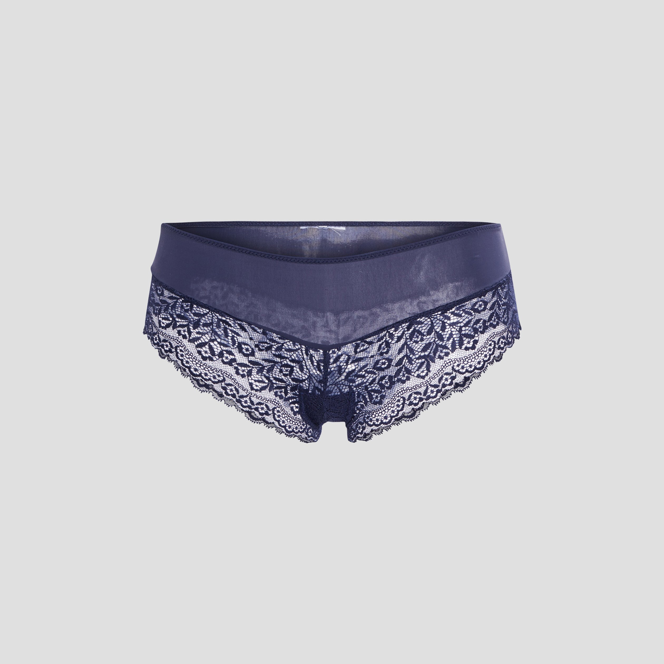 Shorty avec micro dentelle bleu marine femme | La Halle