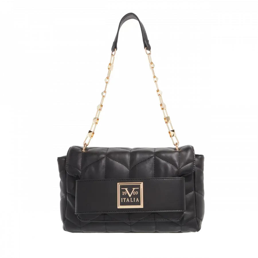 19V69 Italia - 19v69 Italia Handle Bags Metallkette Black - schwarz