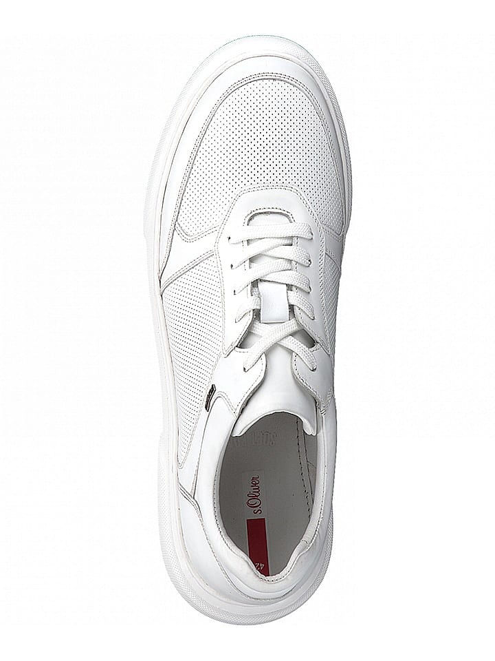 s.Oliver Leder-Sneakers in Weiß günstig kaufen 42