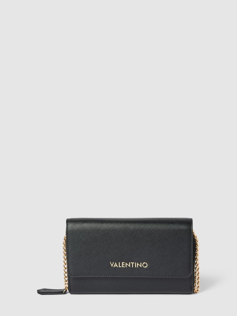 Handtasche mit Label-Detail Modell 'ZERO' in schwarz