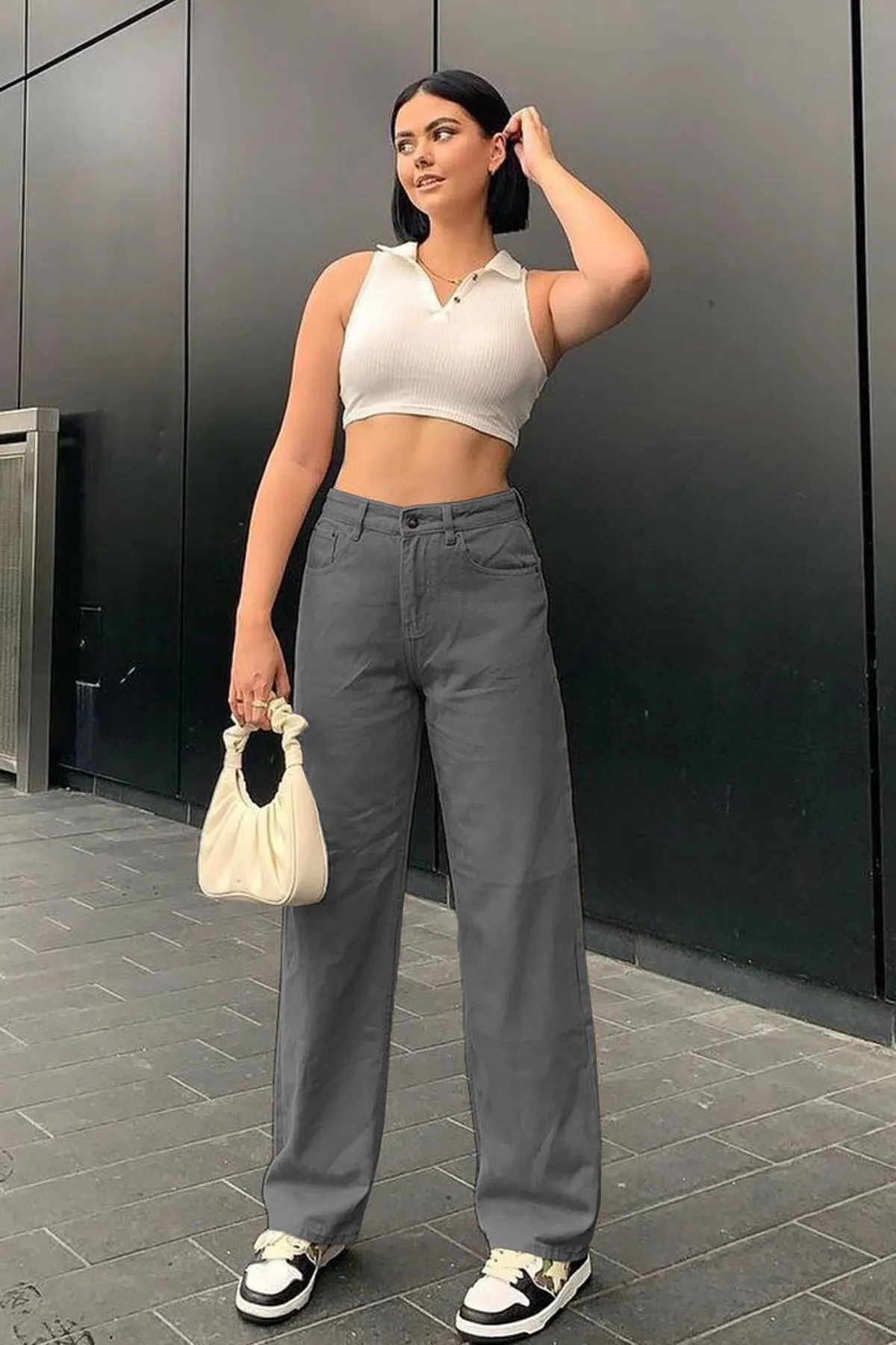 Madmext  Mad Girls – Geräucherte Palazzo-Jeans, MG1247