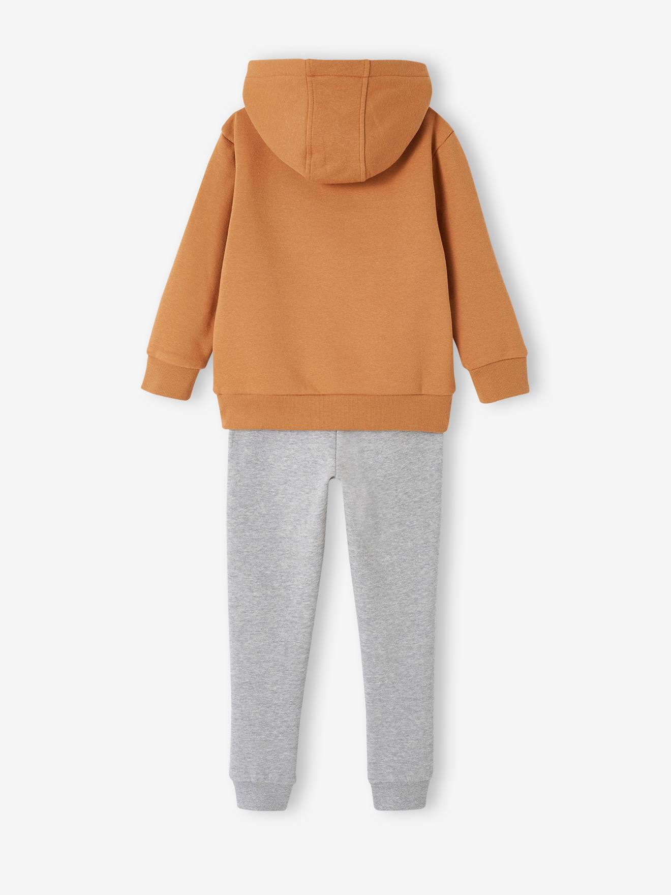 Ensemble sport garçon sweat à capuche et jogging en molleton marine