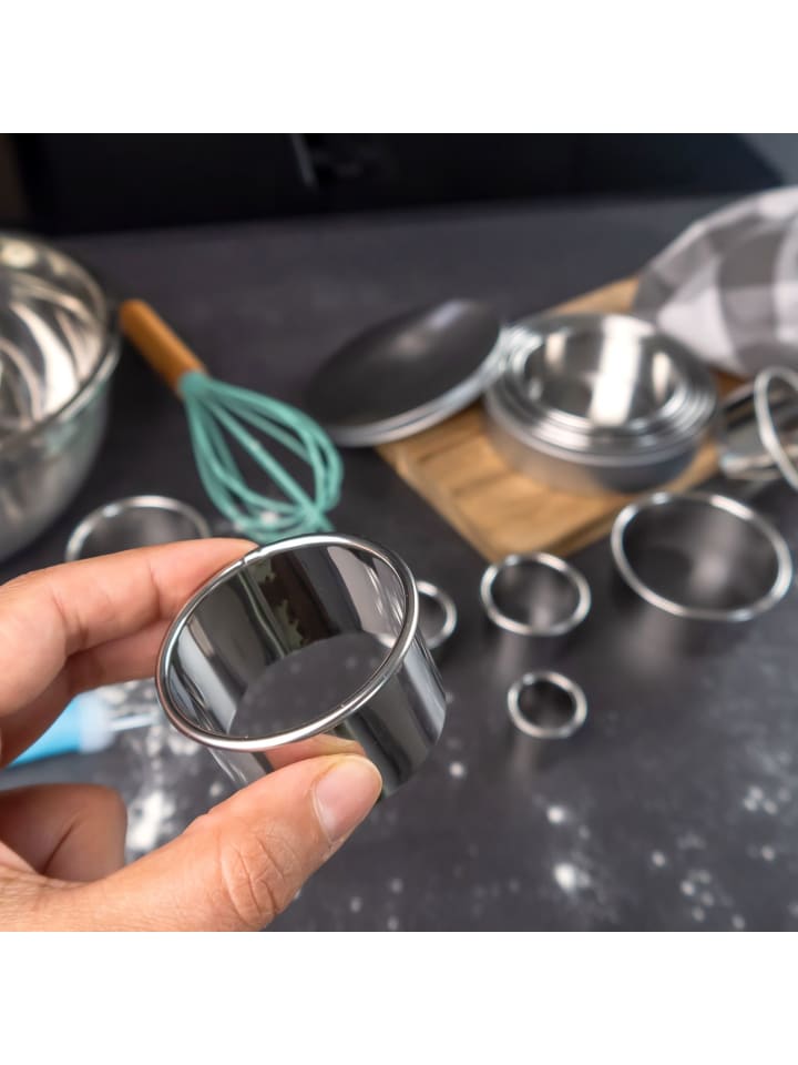 Intirilife 12-teiliges Ausstechformen Set in Silber günstig kaufen onesize