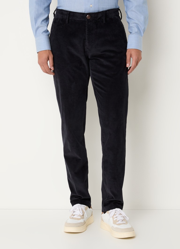 Pantaloni chino din catifea reiată, cu croială dreaptă și buzunare laterale, Boggi Milano