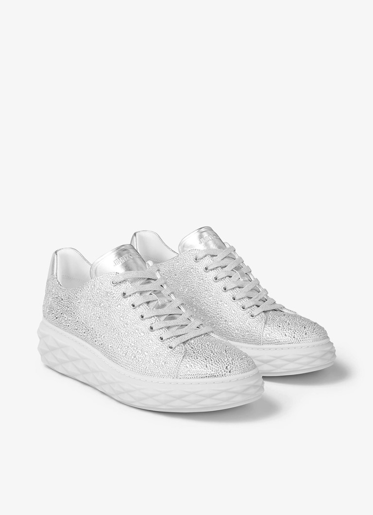 Jimmy Choo Diamond Light Maxi/F -karitsannahkaiset lenkkarit strassikivillä