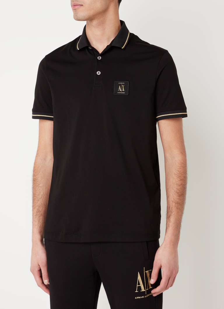 Tricou polo Armani Exchange slim fit cu logo