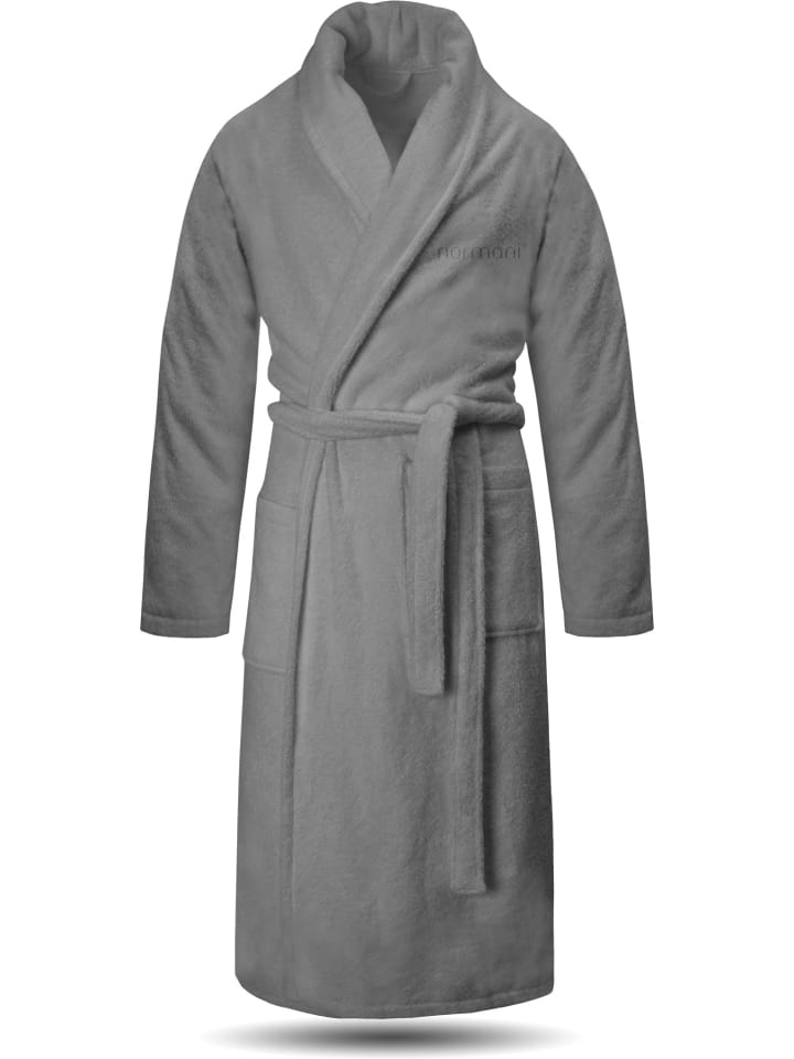 normani Unisex Premium Bademantel Sivas in Grau günstig kaufen